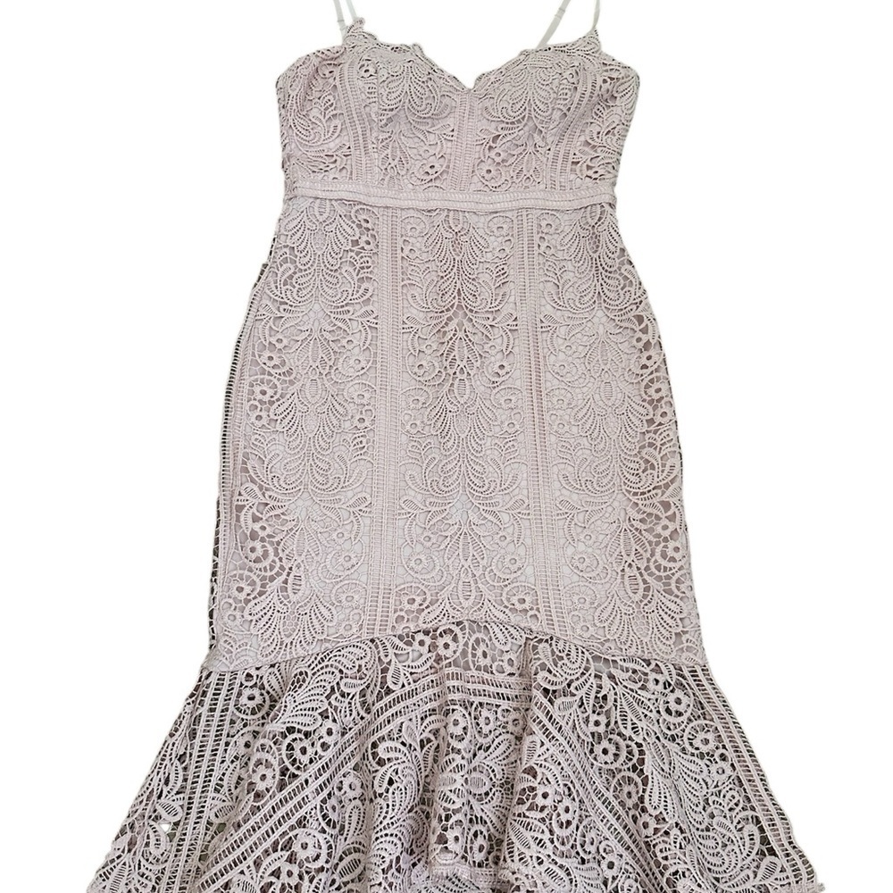 Guess Blush Lace Midi Dress - Picture 2 of 11